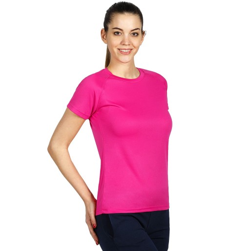 RECORD LADY, women's t-shirt, 100% polyester, fuchsia