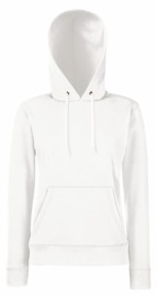Fruit Of The Loom, Ladies Classic Hooded Sweat, Hoodie For Women, White, M