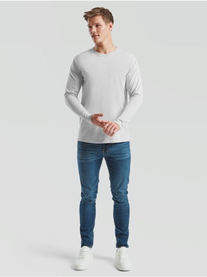 Fruit of the loom, ICONIC 195 RINGSPUN PREMIUM LONG SLEEVE T dukseica, pepeljasto siva M