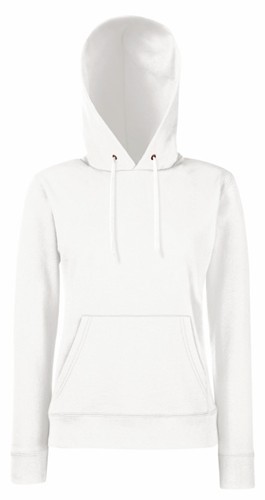 Fruit Of The Loom, Ladies Classic Hooded Sweat, duks sa kapuljačom za žene, bela, XL