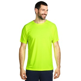 RECORD, t-shirt, 100% polyester, neon yellow