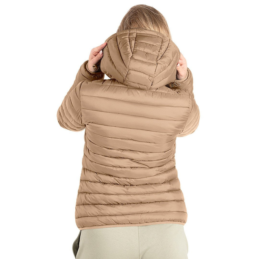 LIBERTY JACKET WOMEN, light padded jacket with hood, light brown