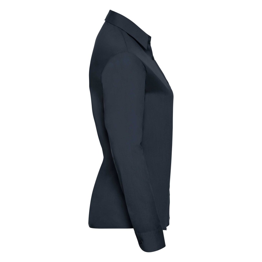 RUSSELL Women's Long Sleeved POLYCOTTON EASY CARE POPLIN Shirt