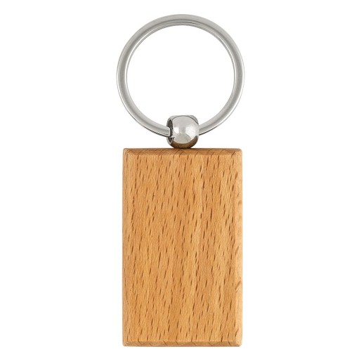 WOODY R, drveni privezak za ključeve, bež