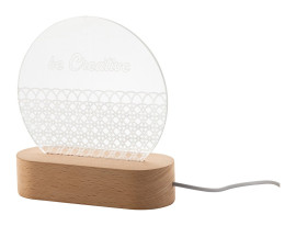 Woodify LED light trophy, round