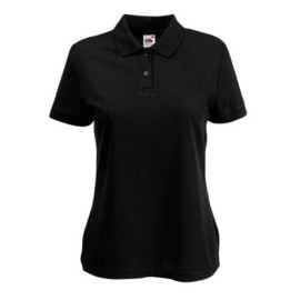 Fruit of the Loom, 65/35 Ladies Polo, women's polo shirt, black, M