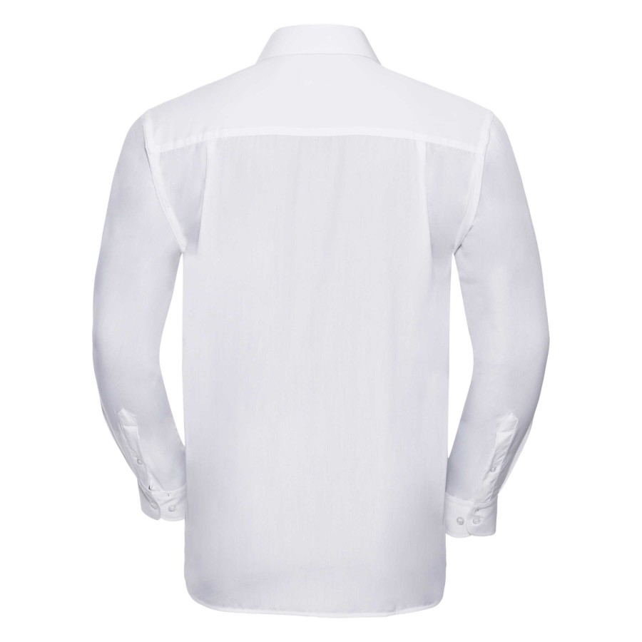 RUSSELL POLYCOTTON EASY CARE POPLIN Men's Long Sleeve Shirt