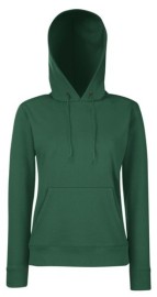 Fruit Of The Loom, Ladies Classic Hooded Sweat, Women's Hoodie, Forest Green, XL