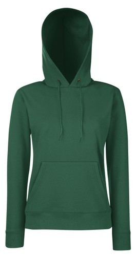 Fruit Of The Loom, Ladies Classic Hooded Sweat, duks sa kapuljačom za žene, šumsko zelena, XL