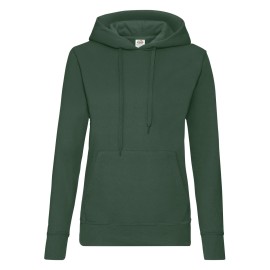 Fruit Of The Loom, Ladies Classic Hooded Sweat, Women's Hoodie, Forest Green, 2XL