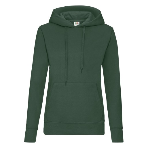 Fruit Of The Loom, Ladies Classic Hooded Sweat, Women's Hoodie, Forest Green, 2XL