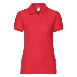 Fruit of the Loom, 65/35 Ladies Polo, women's polo shirt, red, XS
