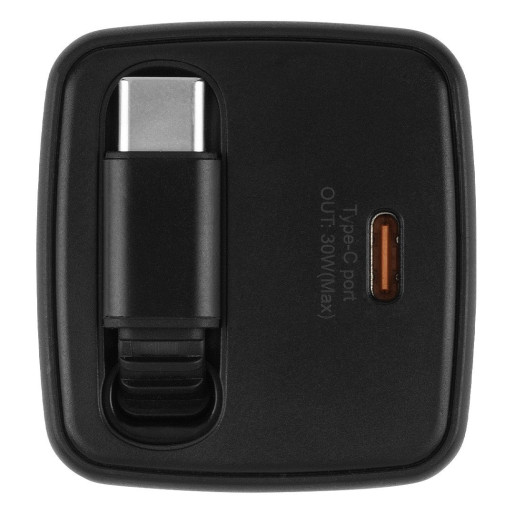 GANT 30W, wall charger with retractable cable, 30w, black