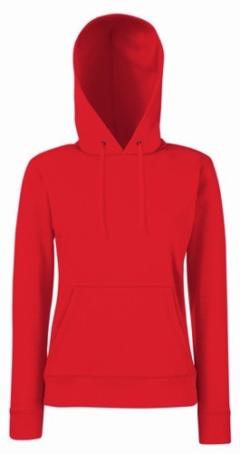 Fruit Of The Loom, Ladies Classic Hooded Sweat, duks sa kapuljačom za žene, crvena, XL