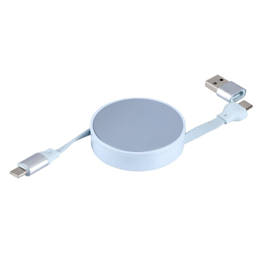 FURIO 2IN1, usb type-c kabl za punjenje i prenos podataka, 2 u 1, 240w, svetlo plavi