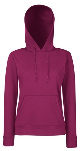 Fruit Of The Loom, Ladies Classic Hooded Sweat, Hoodie For Women, Burgundy, S