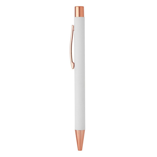 TITANIUM ROSE GOLD, metal ball pen, white