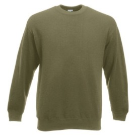 Fruit of the Loom, Premium Set-in Sweat, klasični premium muški duks, maslinasto zelena, S