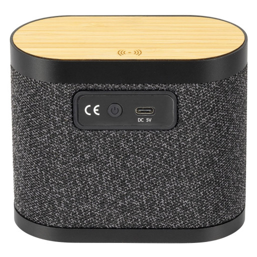BAND, wireless speaker 5w and wireless charger 15w, black