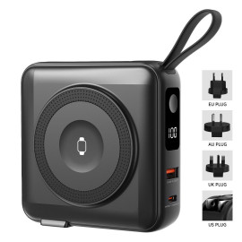 BARACUDA 2 10PD, univerzalni putni punjač pomoćna baterija, 10.000 mah, pd 20w, sa magnetom, crna