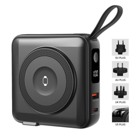 BARACUDA 2 10PD, univerzalni putni punjač pomoćna baterija, 10.000 mah, pd 20w, sa magnetom, crna