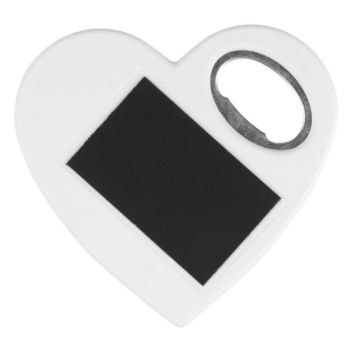 MAGNET HEART, bottle opener with magnet, white