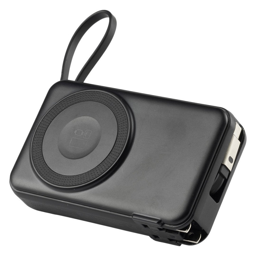 EDISON 10PD 35W, univerzalni putni punjač pomoćna baterija, 10.000 mah, 35w sa magnetom i kablom na izvlačenje, crna