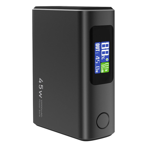 VIRTUS 10PD 45W, laptop power bank, 10.000 mah, 45w, dark gray