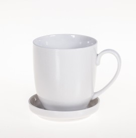 FANCY bela porcelanska šolja sa poklopcem