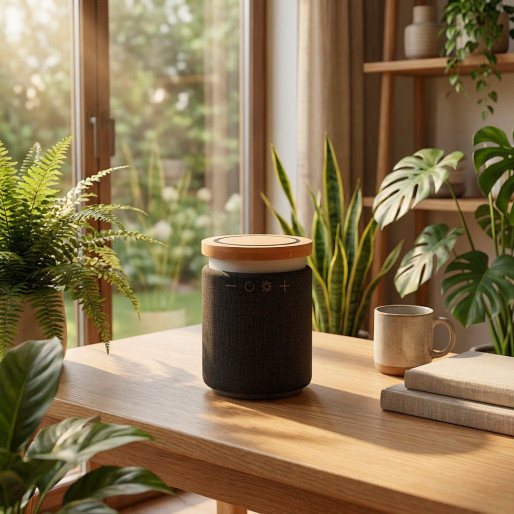 RUMBA, bežični zvučnik, 5w i bežični punjač, 15w, crni