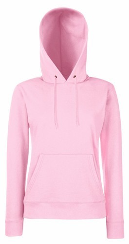 Fruit Of The Loom, Ladies Classic Hooded Sweat, duks sa kapuljačom za žene, roza, XS