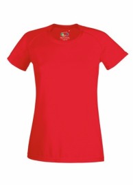 Fruit of the Loom, Performance, sports polyester T-shirt for women, red, XL