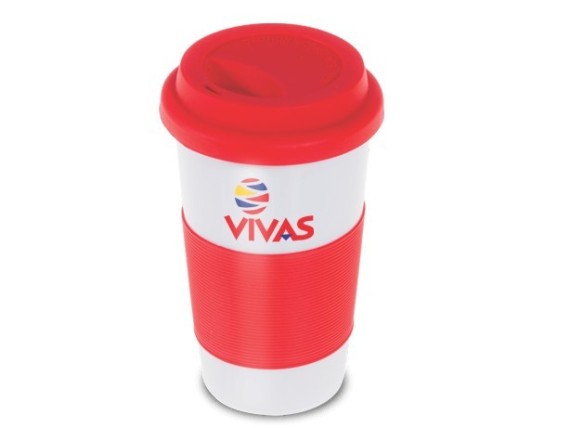 VIVAS crvena porcelanska šolja