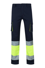 VL ZEUS. Two-tone, multi-pocket stretch trousers (240g/m²), in cotton (46%), EME (38%) and polyester (16%)