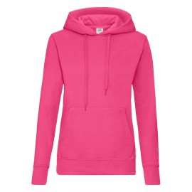 Fruit Of The Loom, Ladies Classic Hooded Sweat, Hoodie For Women, Fuchsia, S