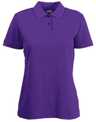 Fruit of the Loom, 65/35 Ladies Polo, women's polo shirt, purple, M