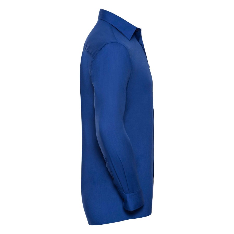 RUSSELL POLYCOTTON EASY CARE POPLIN Men's Long Sleeve Shirt