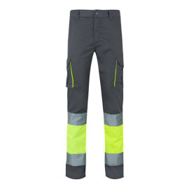 VL ZEUS. Two-tone, multi-pocket stretch trousers (240g/m²), in cotton (46%), EME (38%) and polyester (16%)