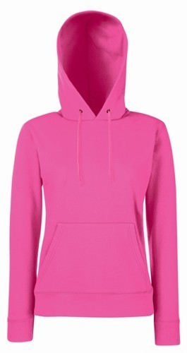 Fruit Of The Loom, Ladies Classic Hooded Sweat, duks sa kapuljačom za žene, fuksija, L