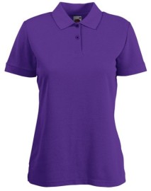 Fruit of the Loom, 65/35 Ladies Polo, women's polo shirt, purple, XL