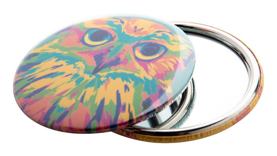 BeautyBadge pin button pocket mirror