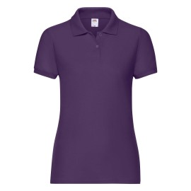 Fruit of the Loom, 65/35 Ladies Polo, women's polo shirt, purple, 2XL