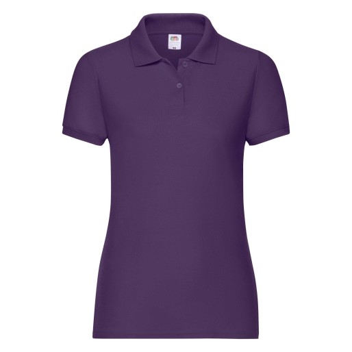 Fruit of the Loom, 65/35 Ladies Polo, women's polo shirt, purple, 2XL