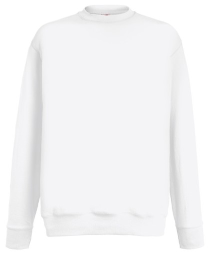 Fruit of the Loom, Lightweight Set-in Sweat, klasični lagani muški duks, bela, L