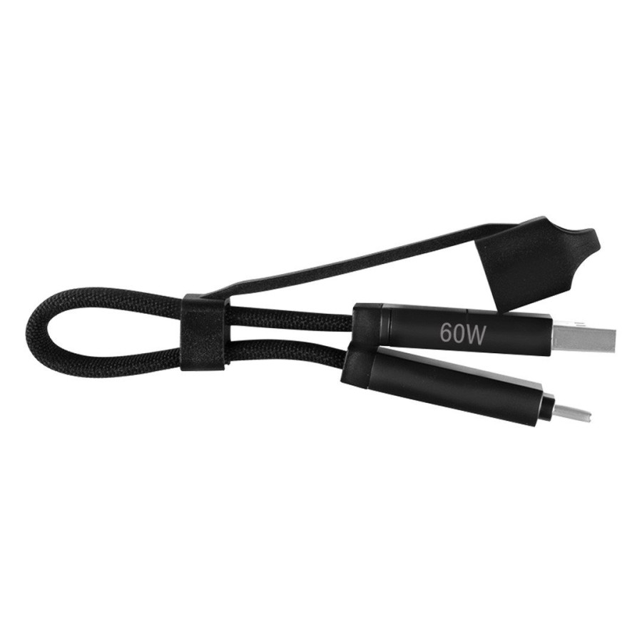 FELIX 2IN1, usb type-c charging and data cable with key holder, 2 in 1, 60w, black