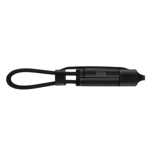 FELIX 2IN1, usb type-c charging and data cable with key holder, 2 in 1, 60w, black