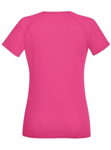 Fruit of the Loom, Performance, sports polyester T-shirt for women, fuchsia, L