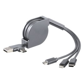 FLASH 6IN1, usb charging cable 6 in 1, 1 m long, gray