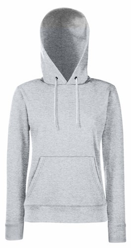 Fruit Of The Loom, Ladies Classic Hooded Sweat, Hooded Sweatshirt, Ash Gray, XL