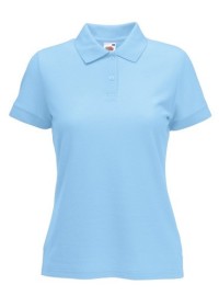 Fruit of the Loom, 65/35 Ladies Polo, women's polo shirt, sky blue, 2XL
